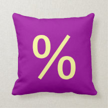 Percentage Symbol throw pillow
