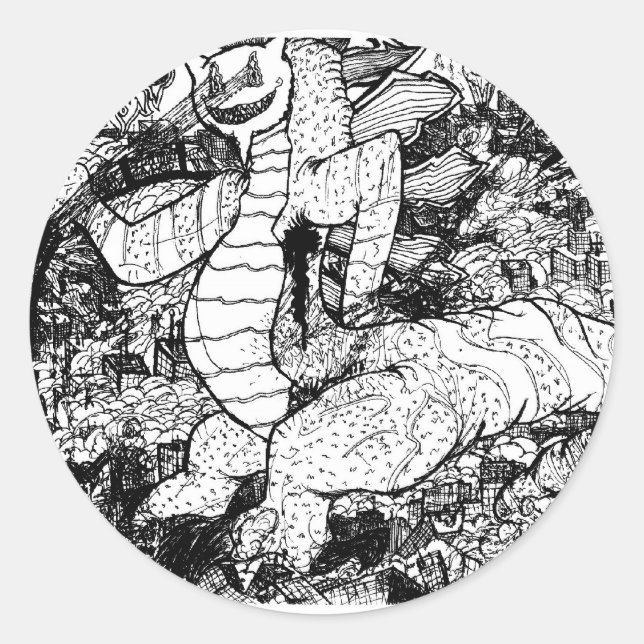 Percentum Godzilla Classic Round Sticker (Front)