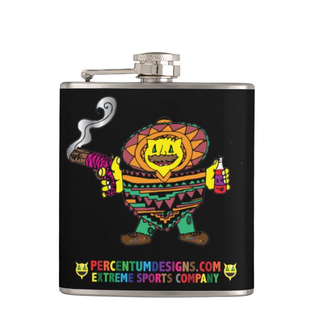 Percentum Mexican Hip Flask (Front)