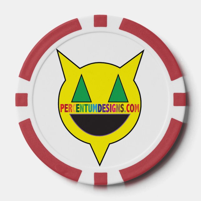 PERCENTUMDESIGNS.COM red Poker Chip (Front)