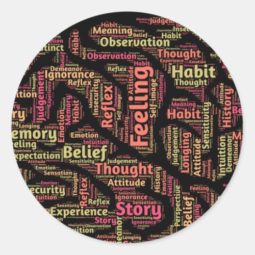 Perception Inspirational Word Art     Classic Round Sticker