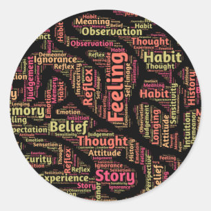 Perception Inspirational Word Art     Classic Round Sticker