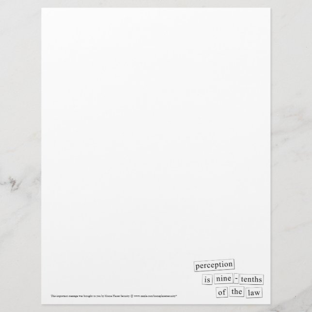 perception is nine-tenths of the law letterhead (Front)