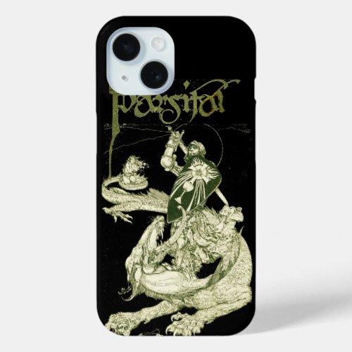 PERCEVAL FIGHTING DRAGONQUEST HOLY GRAIL Fantasy iPhone 15 Case