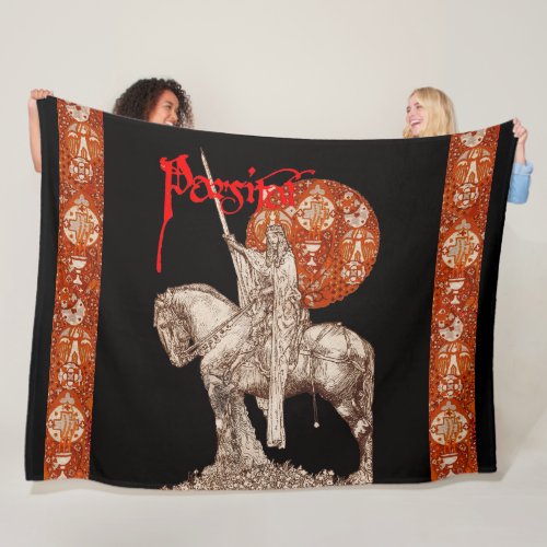 PERCEVAL LEGEND QUEST OF THE HOLY GRAIL Black Red Fleece Blanket