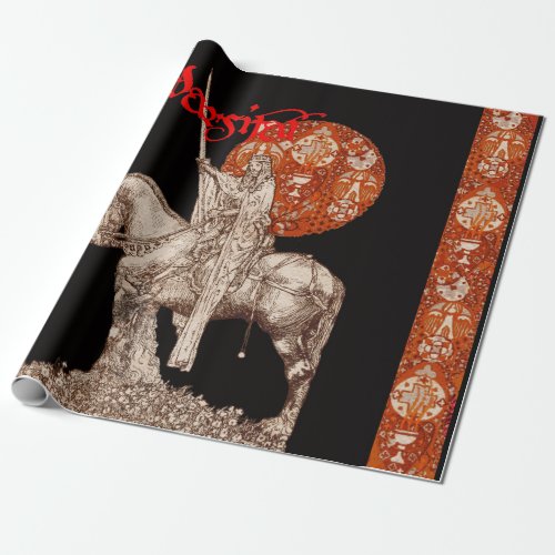 PERCEVAL LEGEND QUEST OF THE HOLY GRAIL Black Red Wrapping Paper