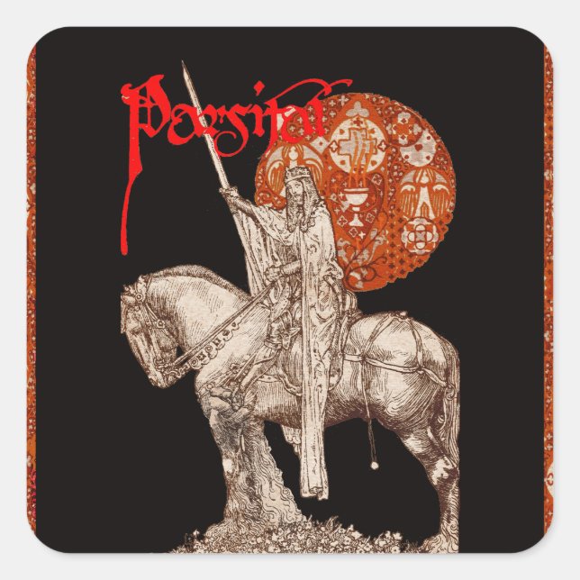 PERCEVAL LEGEND /QUEST OF THE HOLY GRAIL Fantasy  Square Sticker (Front)