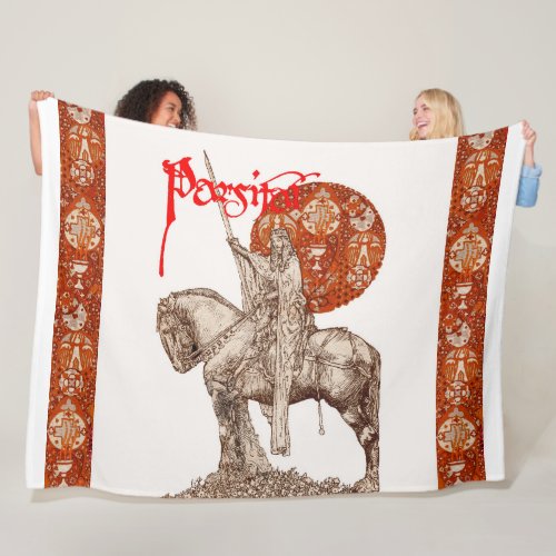 PERCEVAL LEGEND QUEST OF THE HOLY GRAIL Red White Fleece Blanket