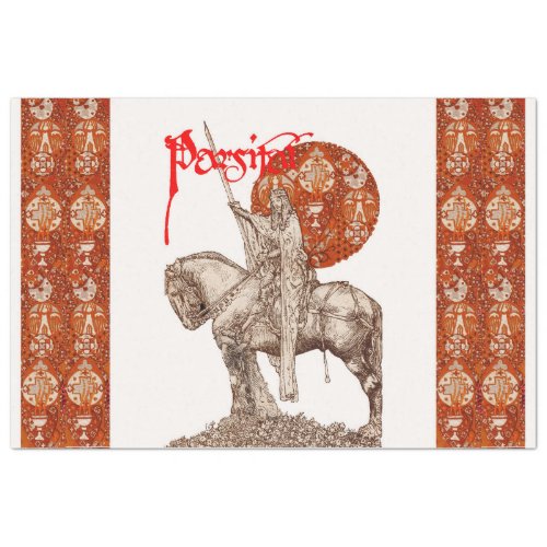 PERCEVAL LEGEND QUEST OF THE HOLY GRAIL Red White Tissue Paper