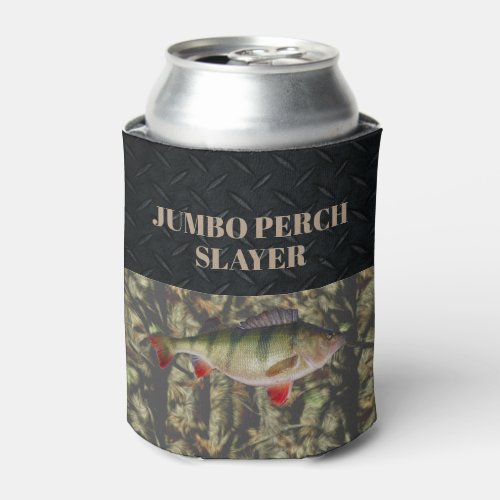 Perch Fishing Camo Ice FIshing Beer Holder Can Cooler