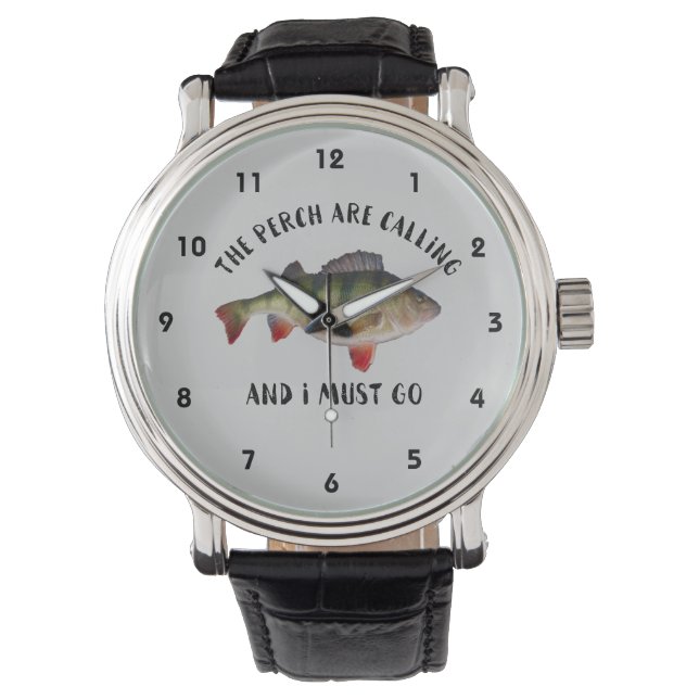 Perch Fishing Quote Sports Watch (Front)