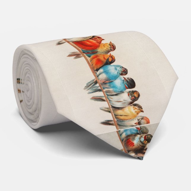 Perch of Birds Neck Tie (Rolled)