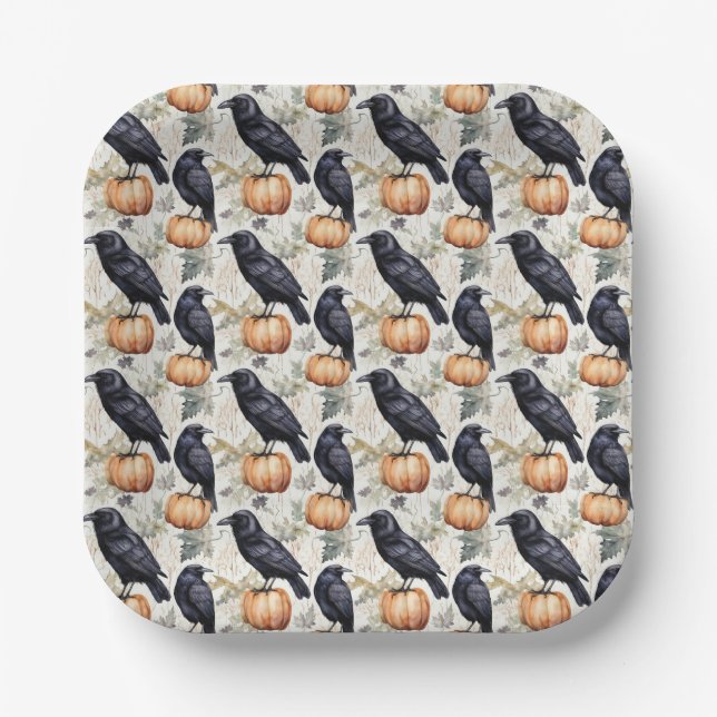 Perch & Pumpkin Paper Plates (Front)