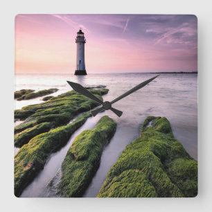Perch Rock Lighthouse Square Wall Clock