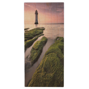 Perch Rock Lighthouse Wood USB Flash Drive