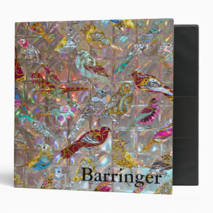 Perched Birds Elegant Personalized Binder