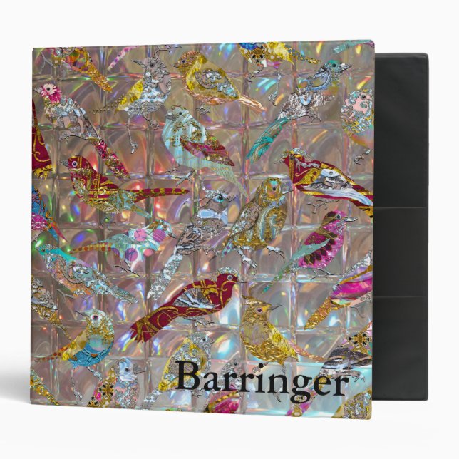 Perched Birds Elegant Personalized Binder (Front/Inside)