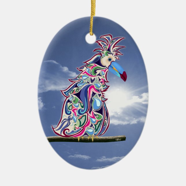 Perched Ceramic Ornament (Front)