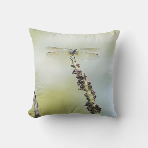 Perched dragonfly Nature lovers  Outdoor Pillow
