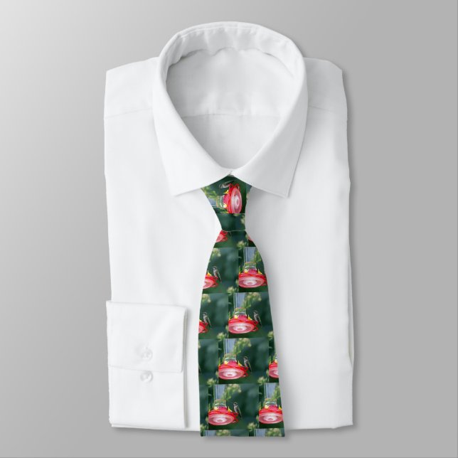 Perched Hummingbird Neck Tie (Tied)