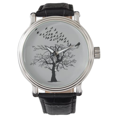 Perched in a tree blackbird Raven watch