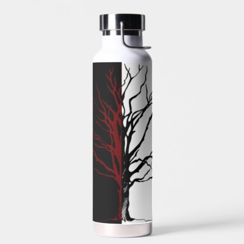Perched on Tree Black Raven Water Bottle