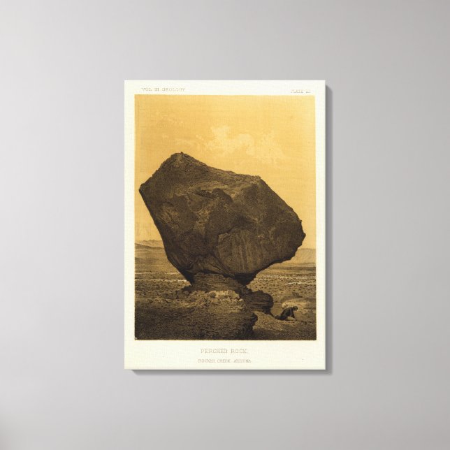 Perched rock, Rocker Creek, Arizona Canvas Print (Front)