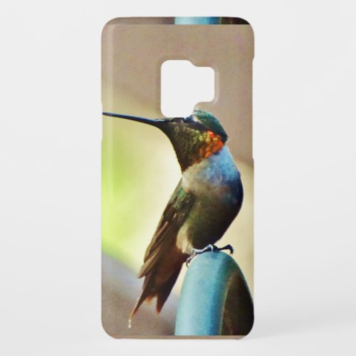 Perched Ruby and Green  little Hummingbird Case_Mate Samsung Galaxy S9 Case