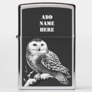 Perched Snowy Owl  Zippo Lighter
