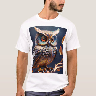 Perched Wisdom — Handcrafted Metal Owl Wall Sculpt T-Shirt