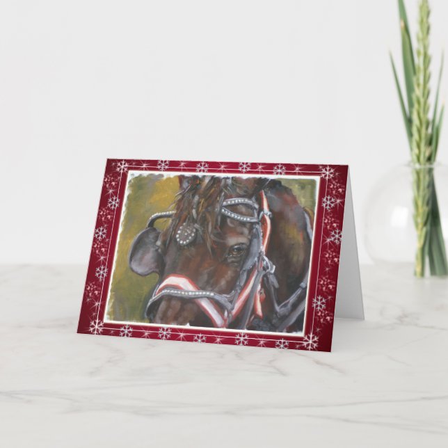 Percheron Christmas Card red (Front)