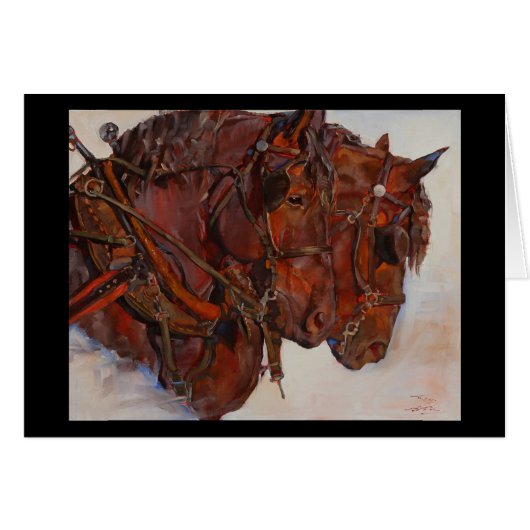 Percheron draft horse fine art card (Front Horizontal)