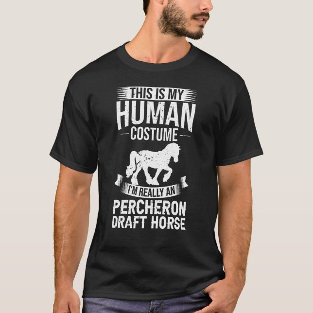 Percheron Draft Horse Horseback Riding Saddle 2 T-Shirt (Front)