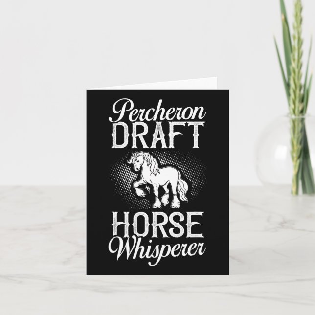 Percheron Draft Horse Horseback Riding Saddle  Card (Front)