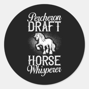 Percheron Draft Horse Horseback Riding Saddle  Classic Round Sticker