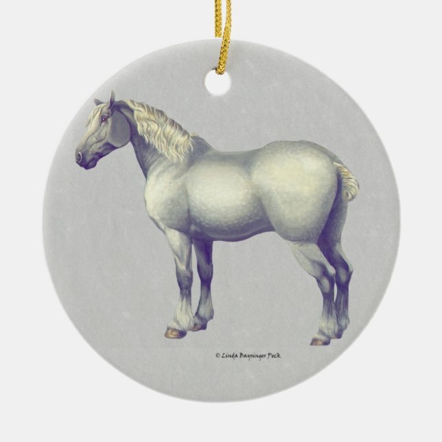 Percheron Horse Ceramic Ornament (Front)
