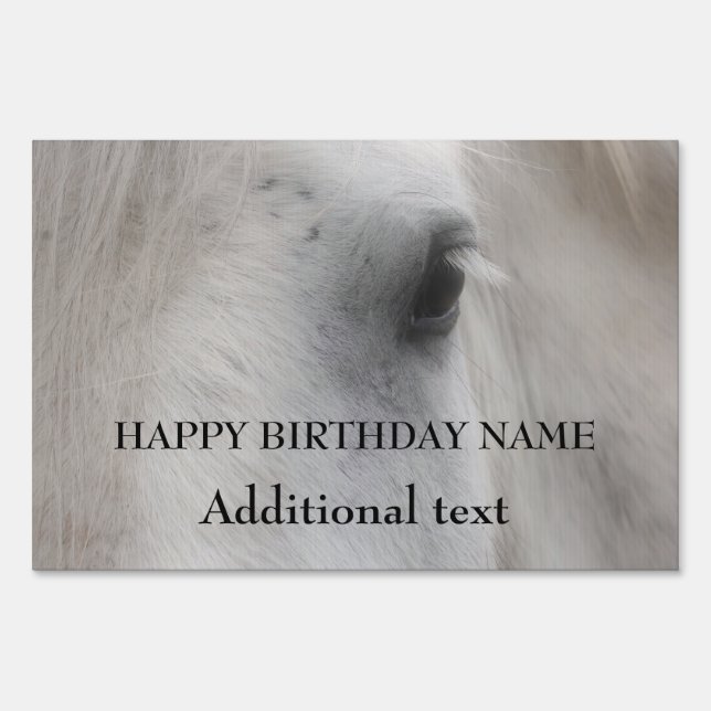 Percheron Horse Eye Happy Birthday  Sign (Front)