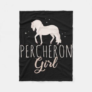 Percheron Horse Girl Horses Lover Horse Riding Hor Fleece Blanket