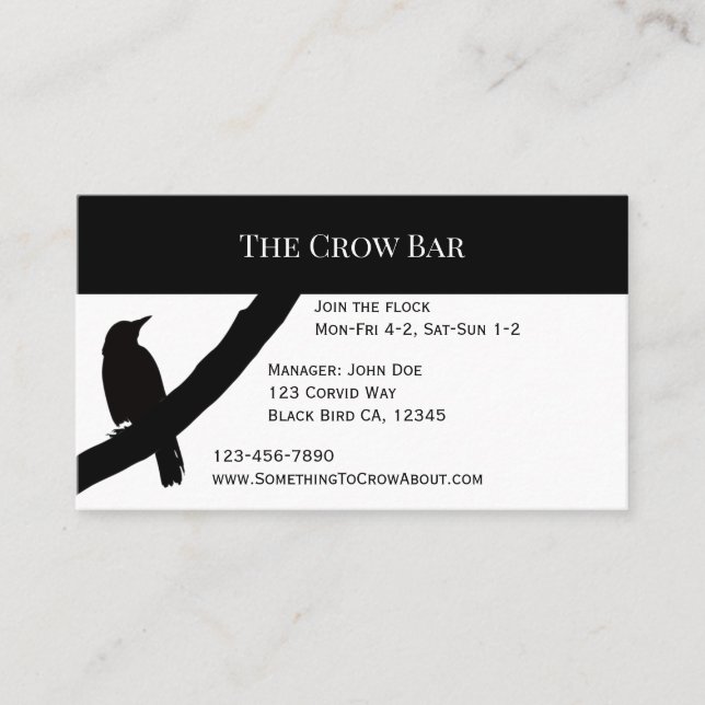 Perching Crow Business Card (Front)