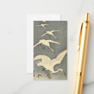 Perching Herons in Snow by Ohara Koson Enclosure Card
