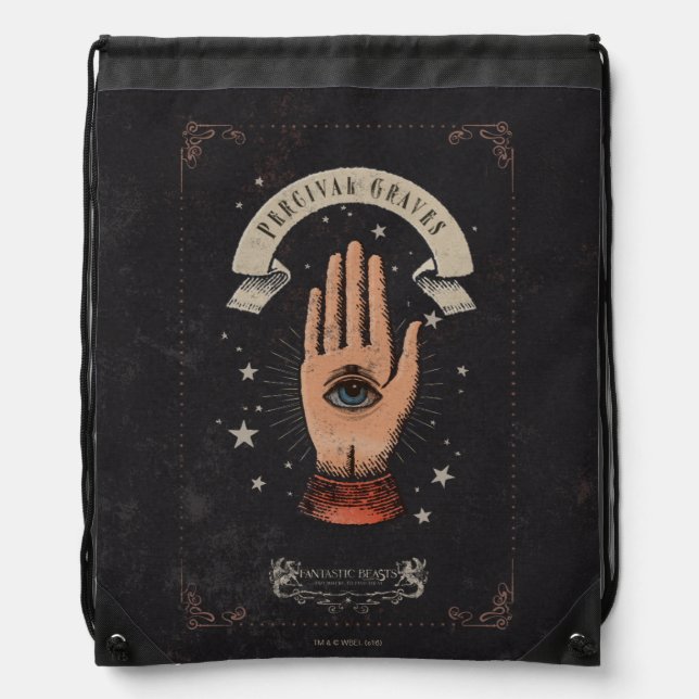 PERCIVAL GRAVES™ Magic Hand Graphic Drawstring Bag (Front)