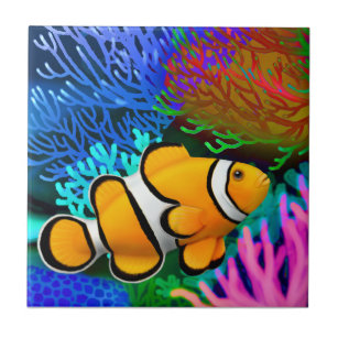 Percula Clown Anenome Fish Tile