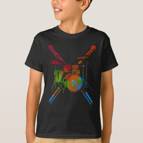 Percussion Drum Set Drummer Drums T_Shirt
