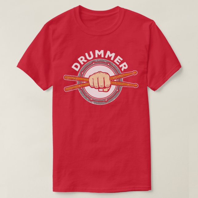 Percussion Drum Sticks  Drummer Quote Drum Kit  T-Shirt (Design Front)