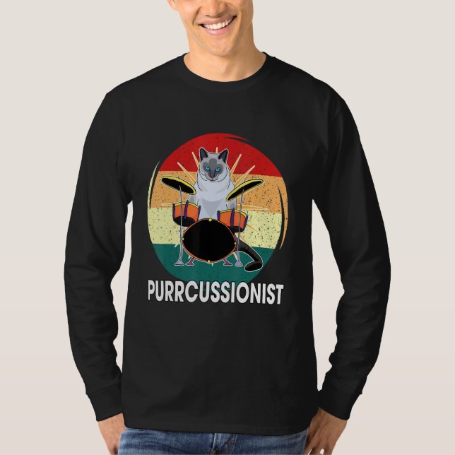 Percussion Drummer Drumming Drums Saying I Kitten  T-Shirt (Front)