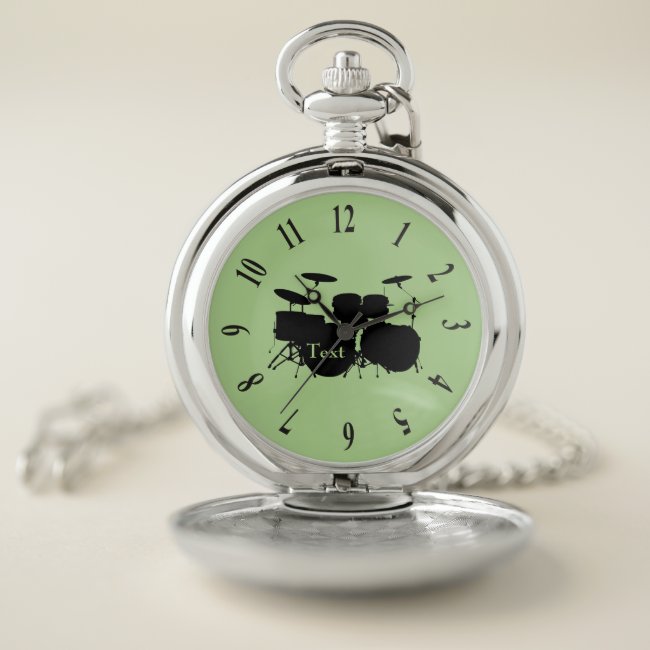 Percussion Drums Design Pocket Watch