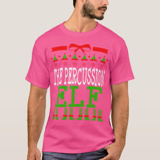 Percussion Elf Funny Matching Marching Band Christ T-Shirt