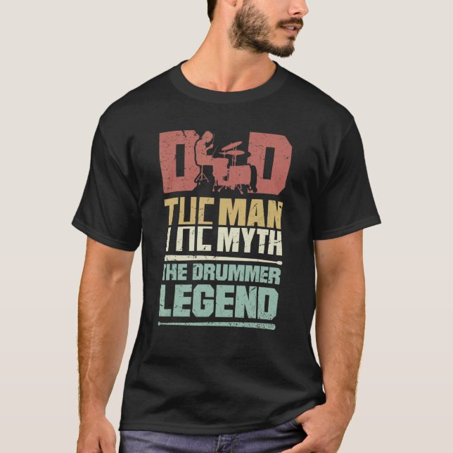 Percussion Instrument Drums Drumming Drummer Dad T-Shirt (Front)