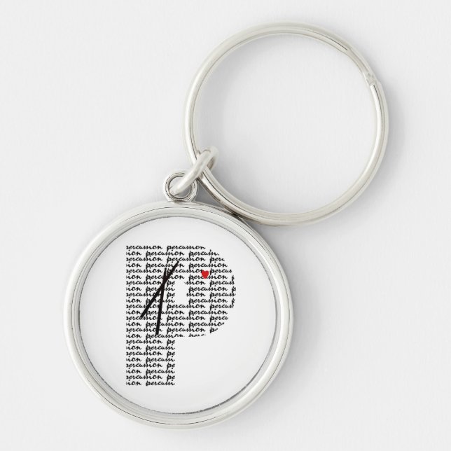 Percussion Letter P Keychain (Front)