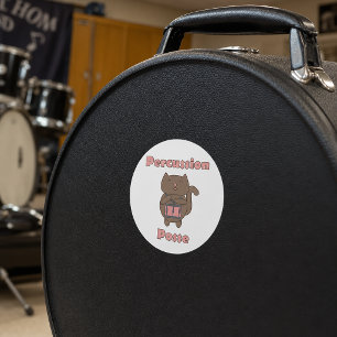 Percussion Posse Cute Drumming Cat Music Lover  Classic Round Sticker